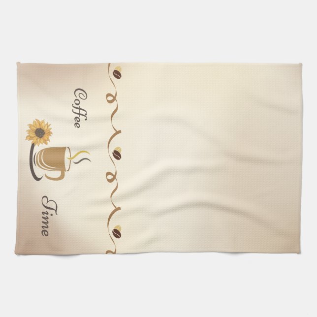 Café Time Café tasse Daisy Serviette de cuisine (Horizontal)