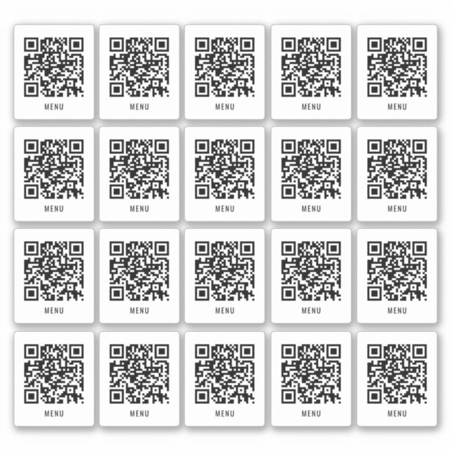 Cafe-Tisch-QR-Code-Aufkleber | Digitales Menü Scan Aufkleber (Vorderseite)