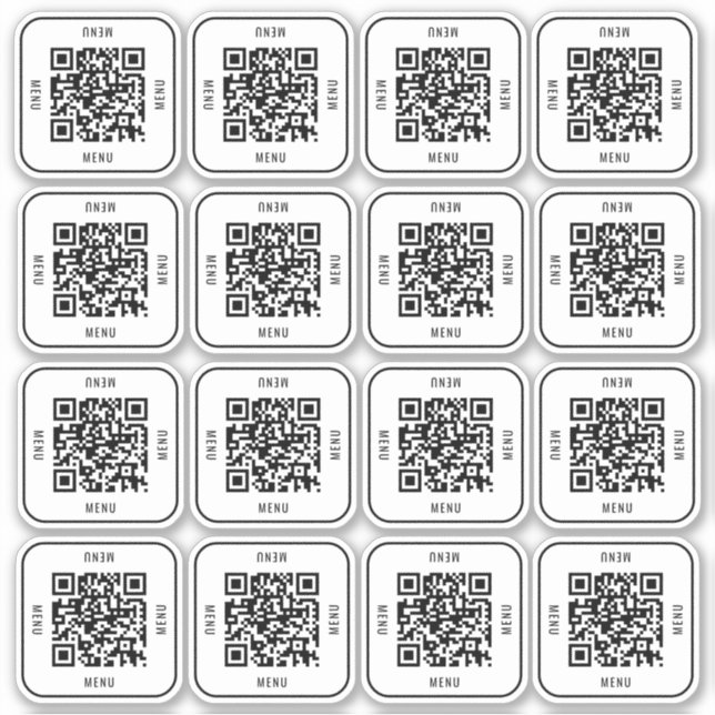 Cafe-Tisch-QR-Code-Aufkleber | Digitales Menü Scan Aufkleber (Vorderseite)