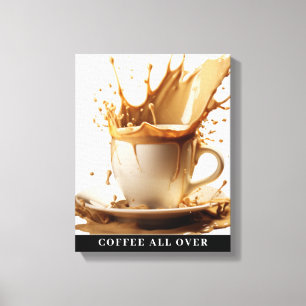 CAFÉ TOUT SUR toile étirée Impression