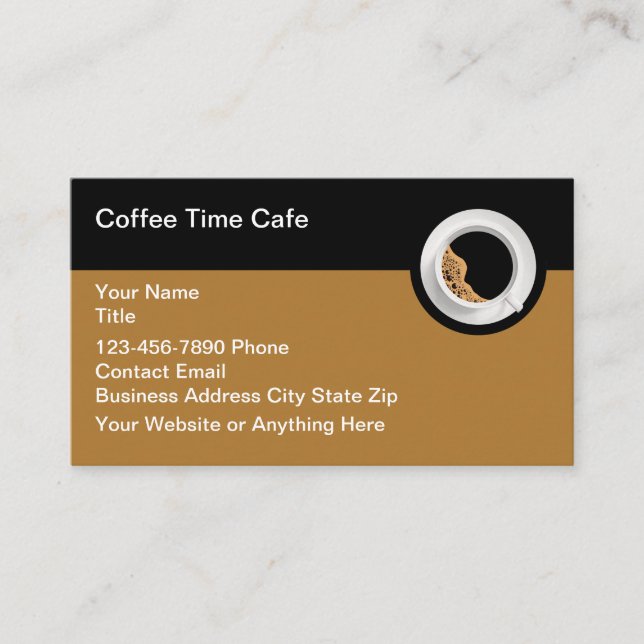 Café und Restaurant zum Thema Kaffee Visitenkarte (Vorderseite)