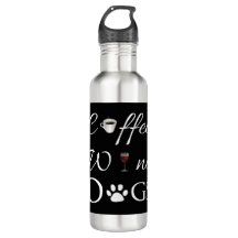 Café Vin Chiens Bouteille d'eau