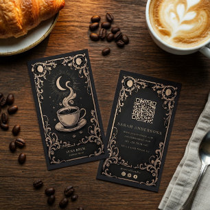 Café   Vintage Celestial Cafe Branding Visitenkarte