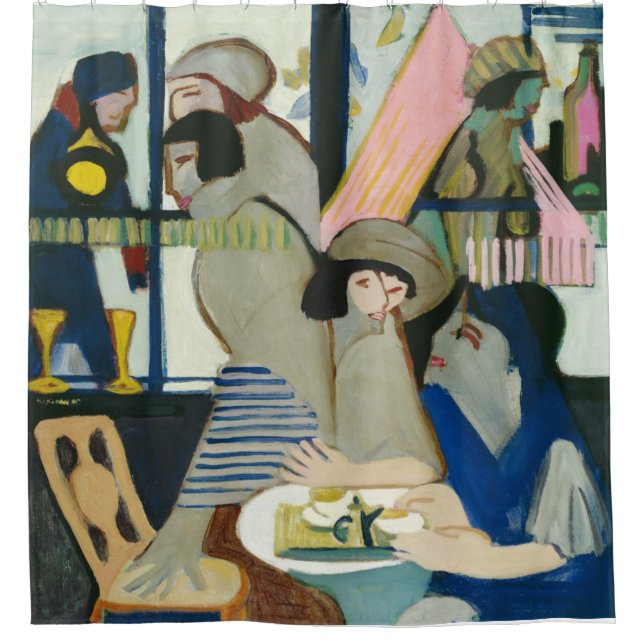 Cafe von Ernst Ludwig Kirchner Duschvorhang (Vorderseite)