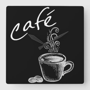 Cafe Wall Clock Quadratische Wanduhr