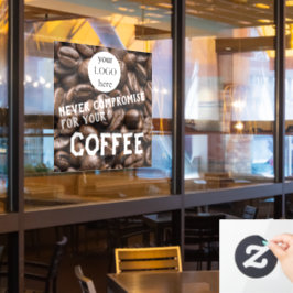 Café-Werbeangebot Fensteraufkleber