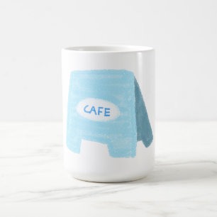 Cafébesitzer Barista Blaues Gehwegschild Kaffeetasse