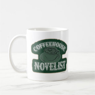 Caféhaus Romanschriftsteller-Ermutigung Autor-Logo Kaffeetasse