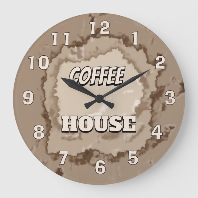 Caféhaus Rustikal Große Wanduhr (Vorderseite)