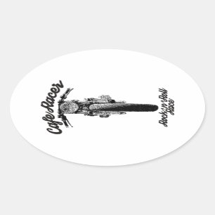 CafeRacer Rocker Ovaler Aufkleber
