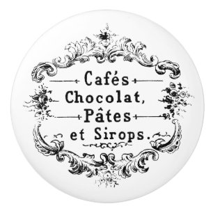 Cafés Chocolat Pasteten Sirops Vintage Franzosen Keramikknauf