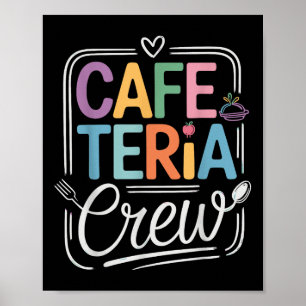 Cafeteria Crew farbenfrohe Briefe mit Küchenbilder Poster