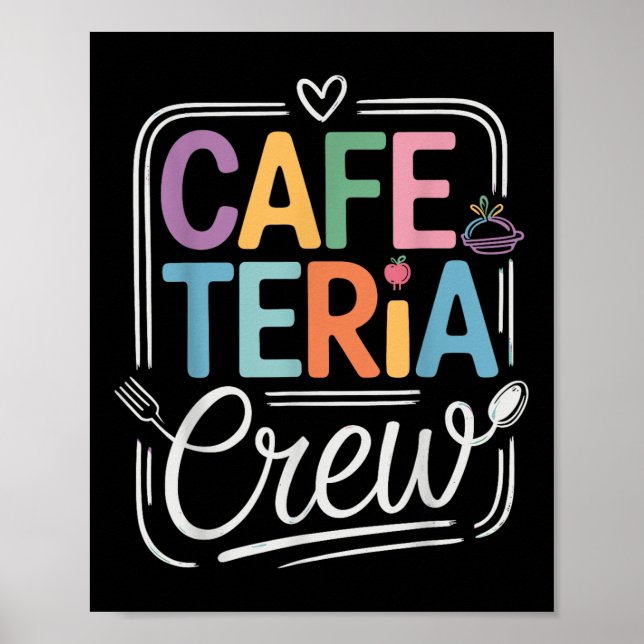 Cafeteria Crew farbenfrohe Briefe mit Küchenbilder Poster (Vorne)