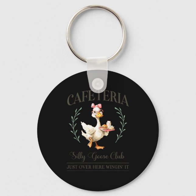 Cafeteria Silly Goose Club For School Lunch Lady  Schlüsselanhänger (Vorderseite)