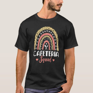 Cafeteria Squad Boho Rainbow Leopard Lunch Lady Cr T-Shirt