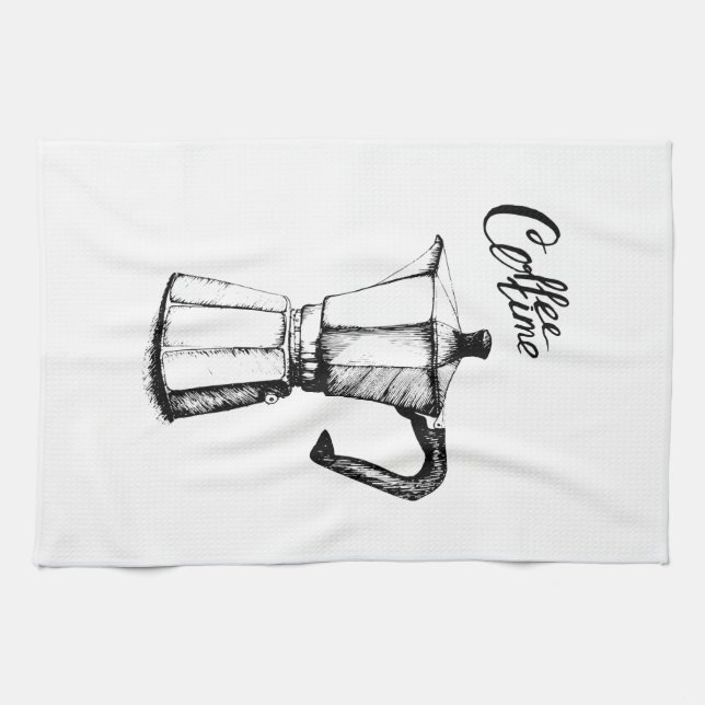 Cafetière Geyser. Les arts graphiques. Serviette à (Horizontal)