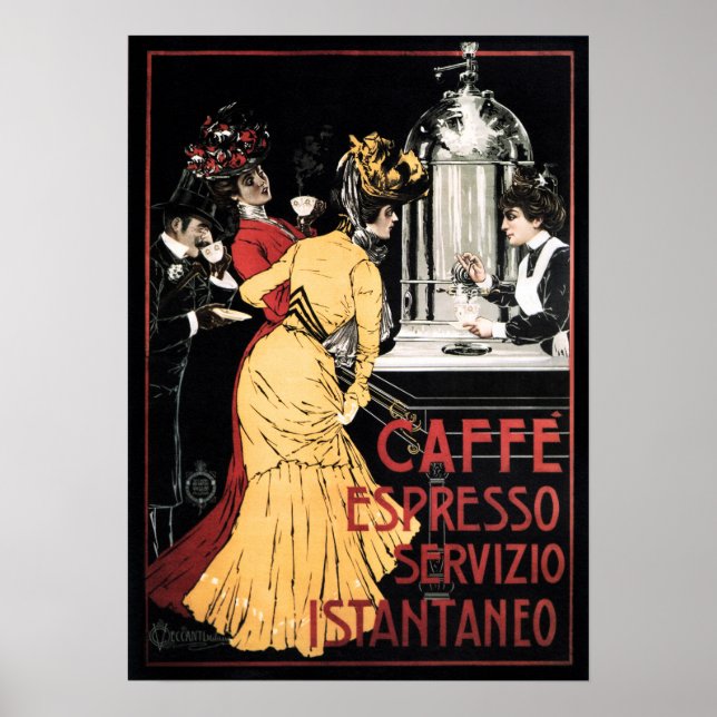 CAFFE ESPRESSO SERVIZIO ISTANTANEO Kaffee Italieni Poster (Vorne)