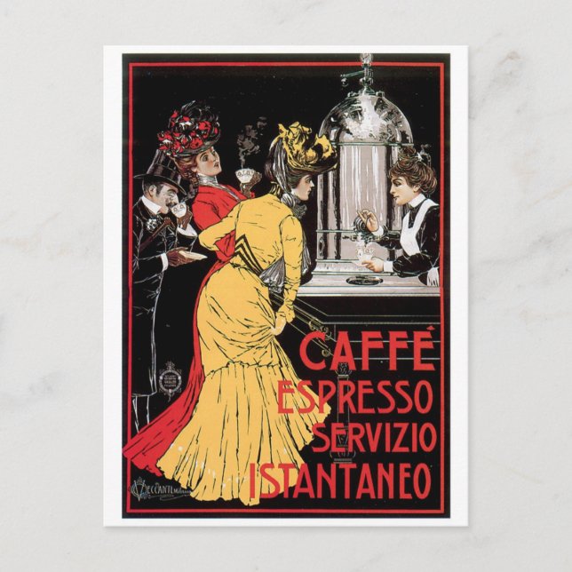 Caffe Espresso Vintag Coffee Drink und Art Postkarte (Vorderseite)