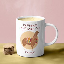 Caffeinate Carry on Llama Alpaca handGezeichnet Ti Kaffeetasse