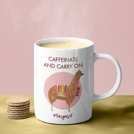 Caffeinate Carry on Llama Alpaca handGezeichnet Ti Kaffeetasse