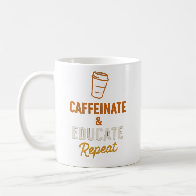 Caffeinate & Educate Wiederholung der Tasse (Links)