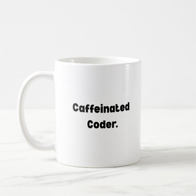 Caffeinated Coder Mug – Funny Gift for Programmers Kaffeetasse (Links)