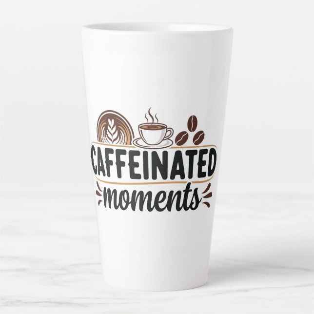 Caffeinated Moments - Coffee Lover Design Milchtasse (Vorderseite)