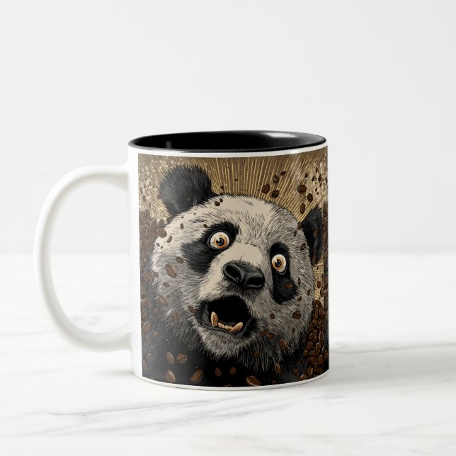 Caffeinated Panda Zweifarbige Tasse (Links)