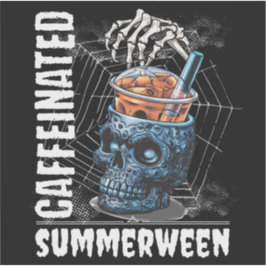 Caffeinated Skull Iced Coffee Summerween Goth Aufkleber