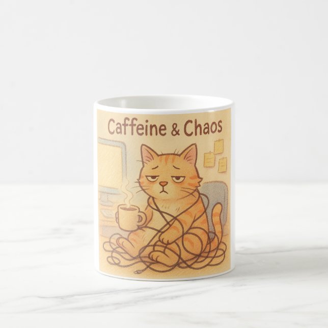 Caffeine and Choas Coffee Mug Kaffeetasse (Mittel)
