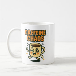 Caffeine Chaos Funny Energetic Coffee Cup Cartoon Kaffeetasse