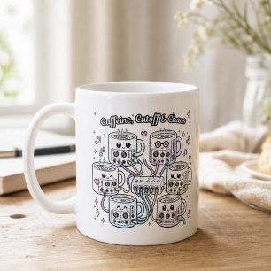 Caffeine, Cutoff & Chaos – Synth Nerd Kaffee Kaffeetasse