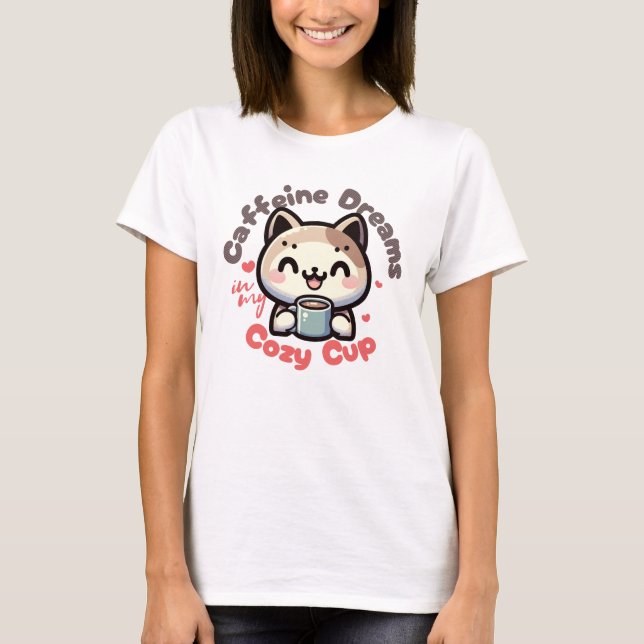 Caffeine Dreams Cat Delight T-Shirt (Vorderseite)