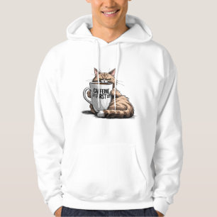 Caffeine First Hoodie für Kaffee- und Katzenliebha