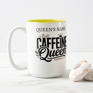 Caffeine-Königin Lustiger Kaffeeliebhaber-Mug-Gesc Zweifarbige Tasse