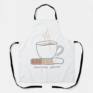 Caffeine Loading -Minimalist Funny Coffee Line Art Schürze