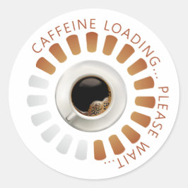 Caffeine loading runder aufkleber