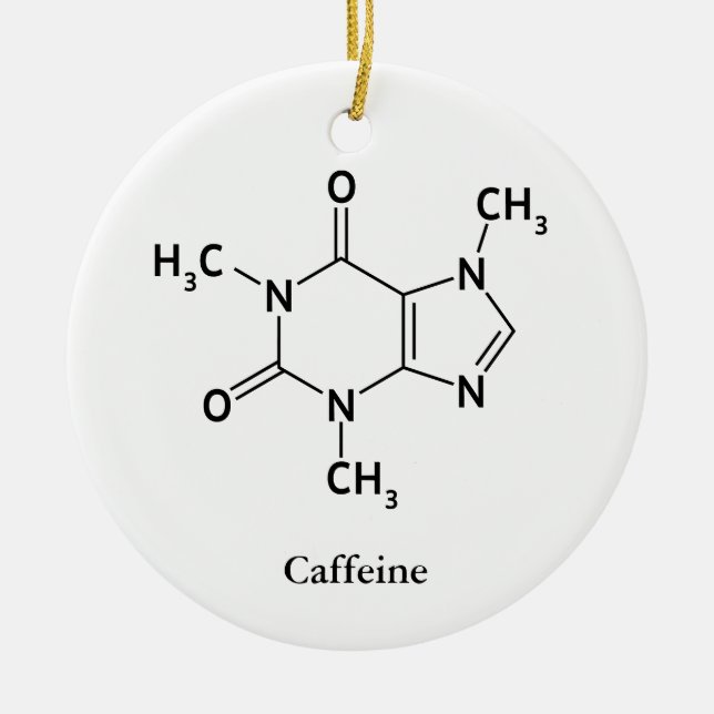 Caffeine Molecule Chemistry Cute Coffee Lovers Keramikornament (Vorne)
