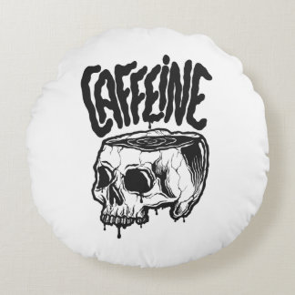 Caffeine Rundes Kissen
