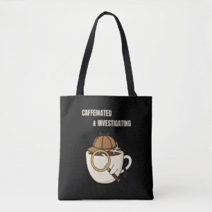 Caffeiniert und auf der Suche Cozy Mystery Buch Tasche