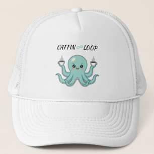 Caffin Loop Kawaii Hat - Cute Octopus Coffee Truckerkappe
