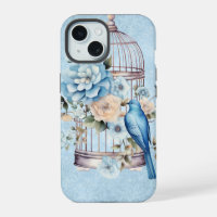 Cage à oiseaux floral aquarelle vintage romantique