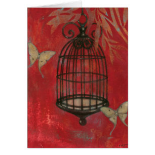 Cage d'oiseaux décorative avec papillons