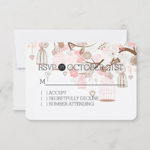 Cages d'oiseaux et fleurs Branche de l'arbre RSVP