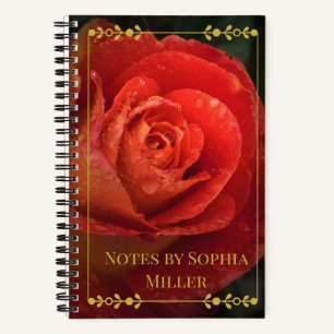 Cahier à cadre en or rose foncé botanique Moody