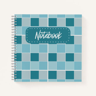 Cahier à carreaux sarcelle doux Géométrique modern
