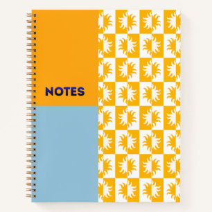 Cahier à carreaux Soleil levant Orange Bleu - L
