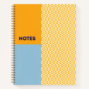 Cahier à carreaux Soleil levant Orange Bleu - M