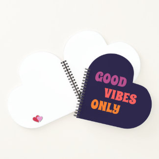 Cahier à coeur esthétique « Good Vibes Only »