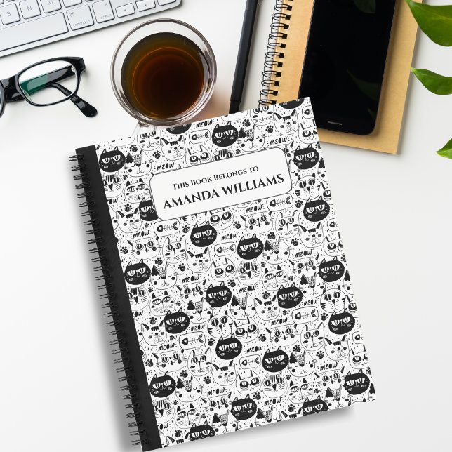 Cahier à dessiner pour enfants Chats Noir et Blanc (Créateur téléchargé)